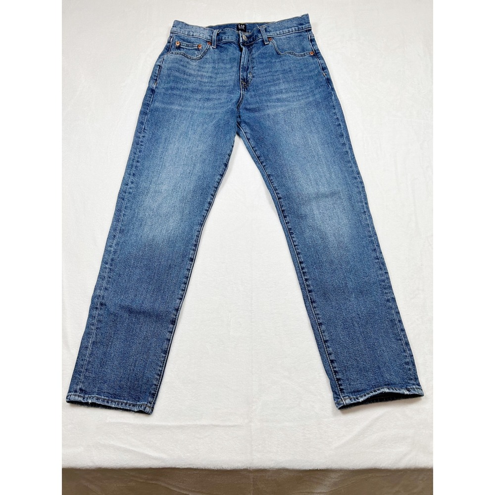 Gap Girlfriend Jeans Womens 29 Medium Wash Blue Denim Mid Rise Stretch
